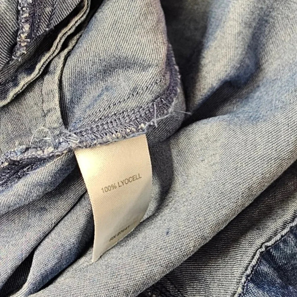 J.Jill Womens Chambray Button Down Tunic Dress Size Large Lyocell - Picture 6 of 7